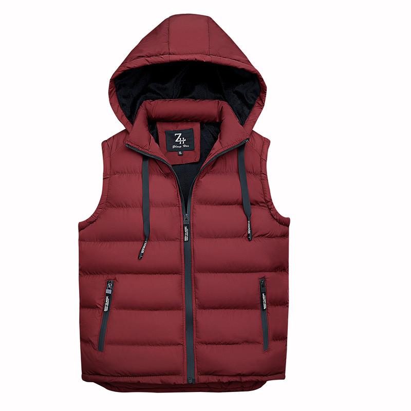 Fashion Autumn Winter Vest Men High Quality Hooded Thick Warm Sleeveless Jacket Waistcoat Men's Vests
