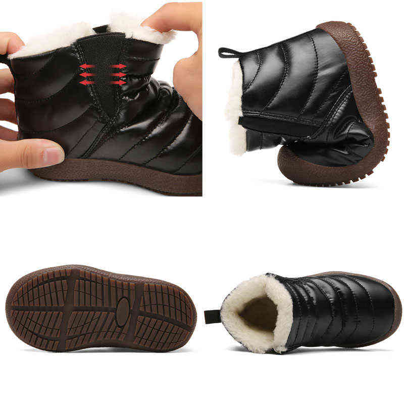 Winter Boots Girls Waterproof Snow Shoes Kids Toddler Keep Warm Children For Girl Boys Boots Ankle Winter Baby Shoe Buty 211108