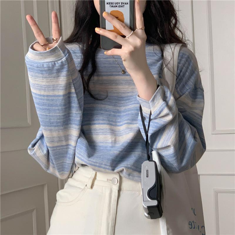 Women's T-Shirt Fashionable Striped Tshirt Women 2021 Autumn Long Sleeve O-neck Loose Korean All-match Basic Ladies Tops Femme Tees T-shirts, Blue
Women's T-Shirt Fashionable Striped Tshirt Women 2021 Autumn Long Sleeve O-neck Loose Korean All-match Basic Ladies Tops Femme Tees T-shirts, Blue