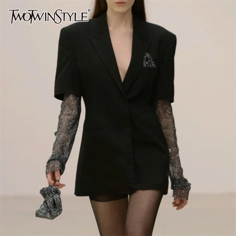 Casual Patchwork Diamond Blazer For Women Notched Long Sleeve High Street Blazers Female Fashionable Clothing 210524, Black
Casual Patchwork Diamond Blazer For Women Notched Long Sleeve High Street Blazers Female Fashionable Clothing 210524, Black