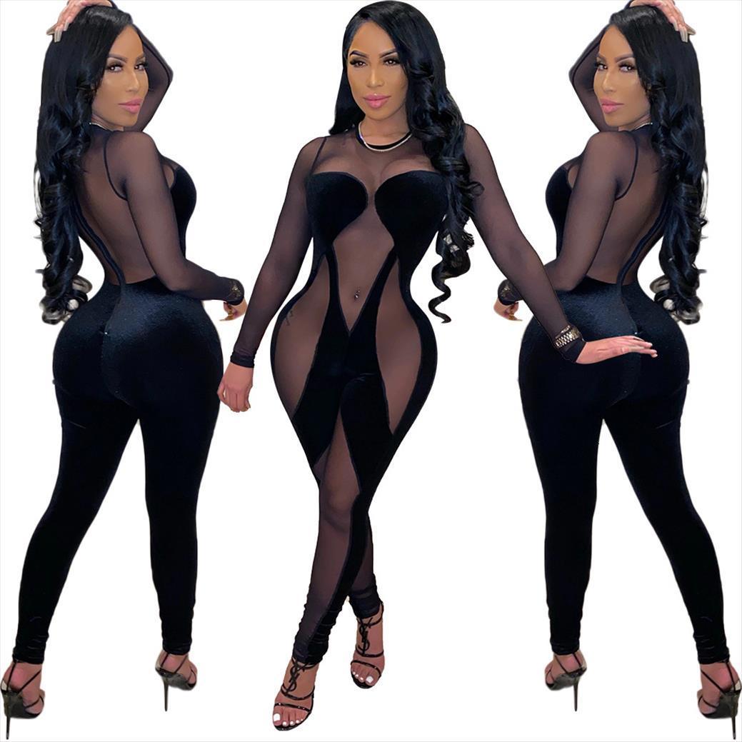 black mesh sheer womens romper velvet patchwork bodycon long sleeve see through night club one piece overalls, Black;white
black mesh sheer womens romper velvet patchwork bodycon long sleeve see through night club one piece overalls, Black;white