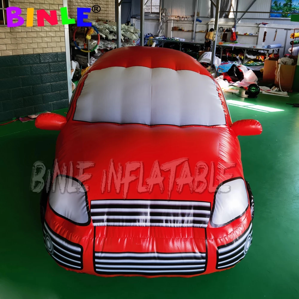 Customize life size 4mL giant Inflatable Car model,large flying helium balloon Floating racing automobile For Advertising