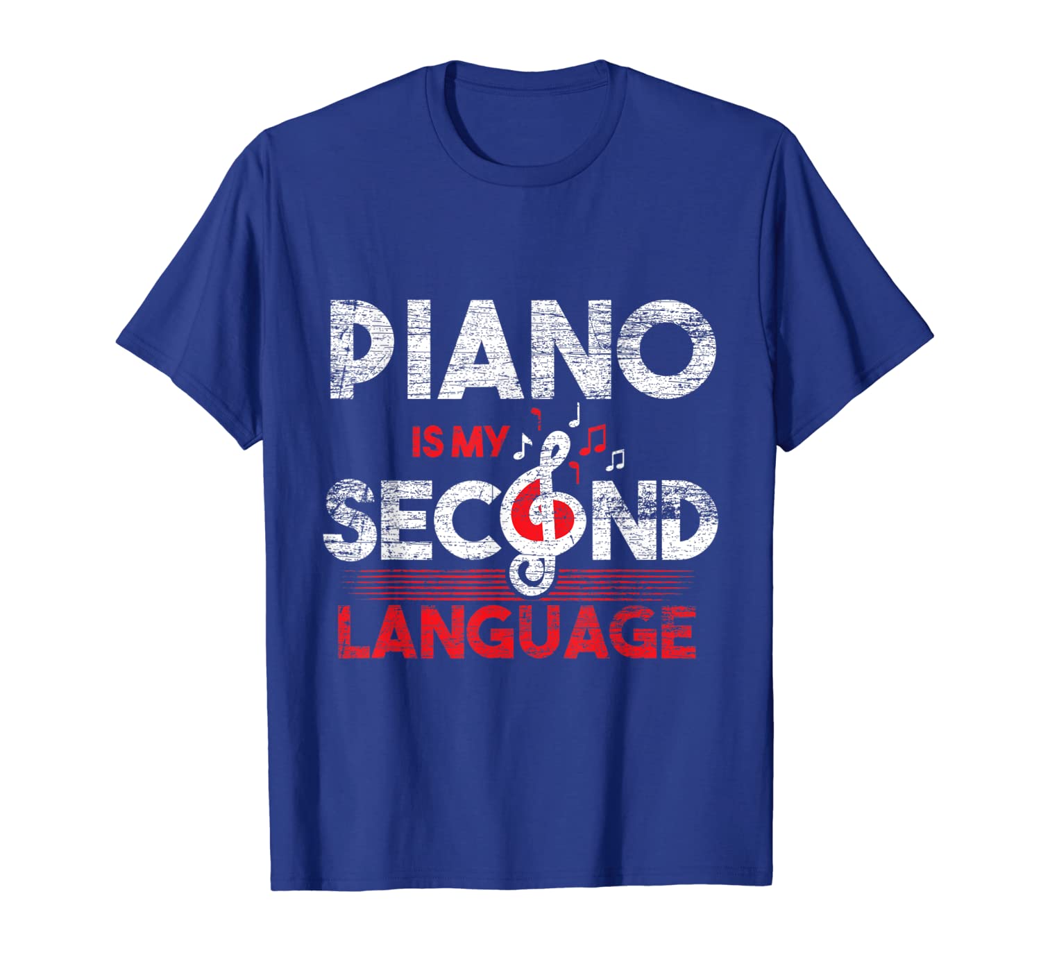 My Second Language Is The Piano T-Shirt, White;black