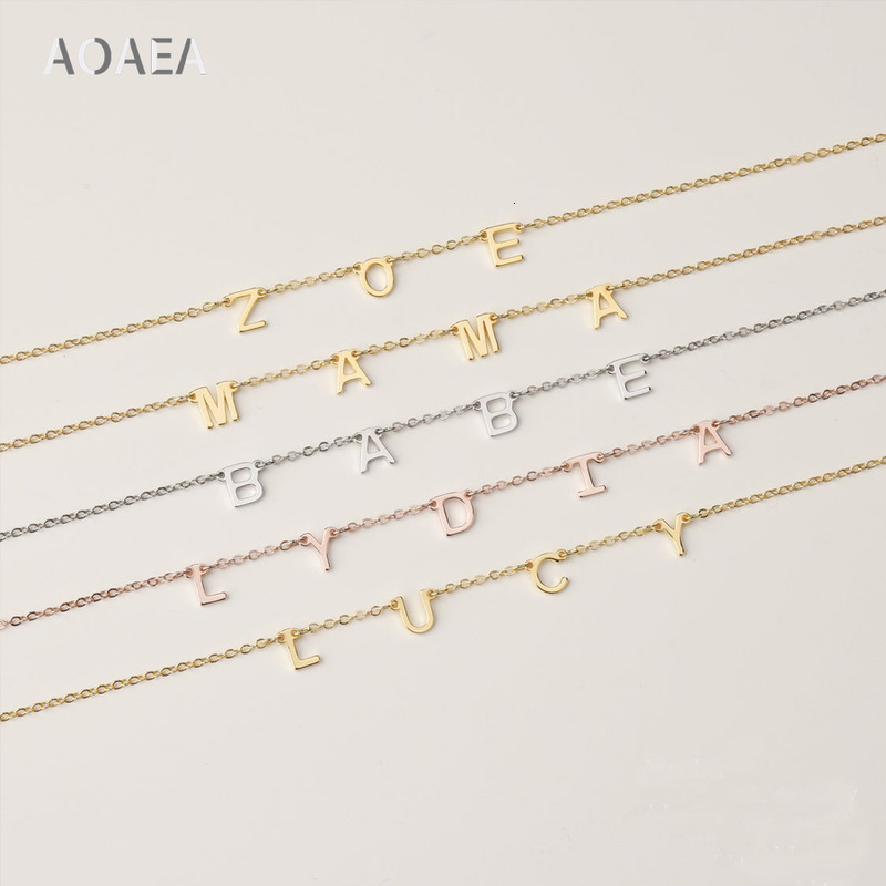 for Women Initials Necklace Personalized Name Jewelry Kids Custom Letter Ne