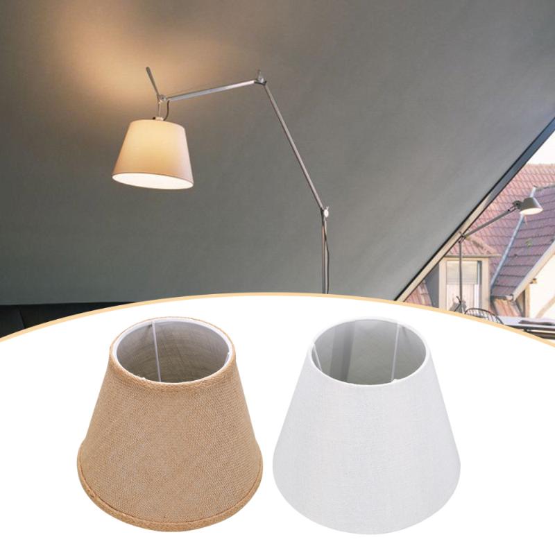 Lamp Covers & Shades E27 Burlap Cloth Shade Rustic Barrel Fabric Lampshade Table Light Cover For Living Room Bedroom Modern Pendant