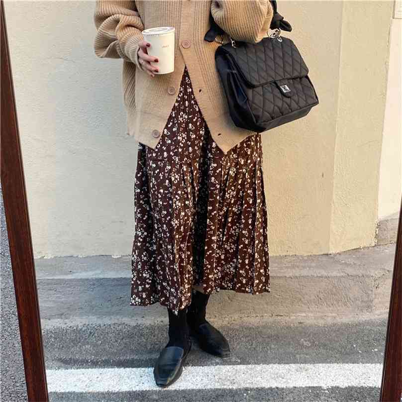 Printed Flowers High Waist Gentle Slender A-Line All Match Vintage Girls Chic Brief Fashion Skirt 210525, Brown
Printed Flowers High Waist Gentle Slender A-Line All Match Vintage Girls Chic Brief Fashion Skirt 210525, Brown