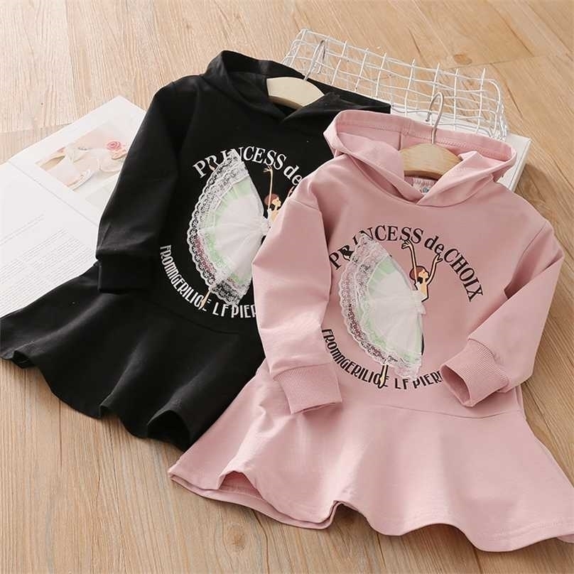Spring Autumn 2 3 -8 10 Years Children's Clothing Kids Casual Hooded Dress Cartoon Letter Long Design Sweatshirt For Girls 211110, Black
Spring Autumn 2 3 -8 10 Years Children's Clothing Kids Casual Hooded Dress Cartoon Letter Long Design Sweatshirt For Girls 211110, Black