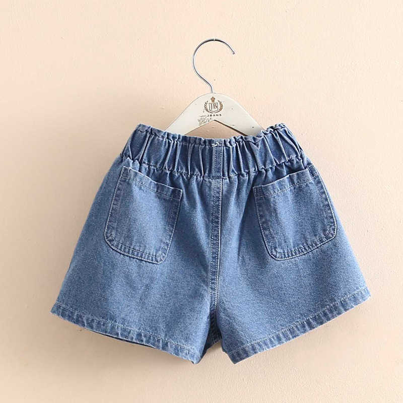 Summer Fashion Cute 3 4 5 6 7 8 9 10 11 12 Years Children Pocket Cotton Big Size Loose Denim Shorts For Baby Kids Girls 210529