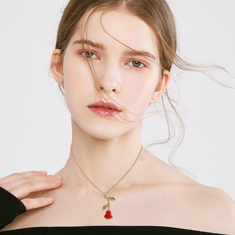 Chains Vintage Three-dimensional Oil Drop Red Rose Pendant Necklace For Women Jewelry Geometric Fashion Chain Luxury, Silver
Chains Vintage Three-dimensional Oil Drop Red Rose Pendant Necklace For Women Jewelry Geometric Fashion Chain Luxury, Silver