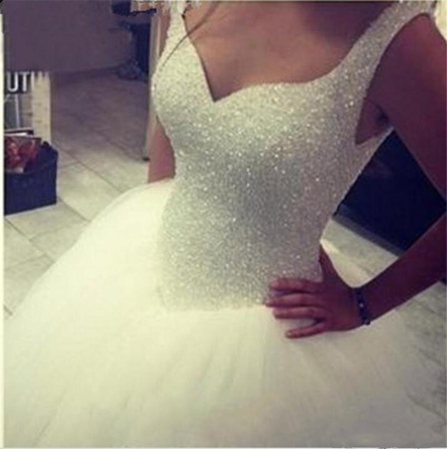 2021 Crystals Arabic Lace Up Corset Sweetheart Ball Gown Tulle Skirt Bridal Dresses Vintage Country Plus Size Wedding Gowns s