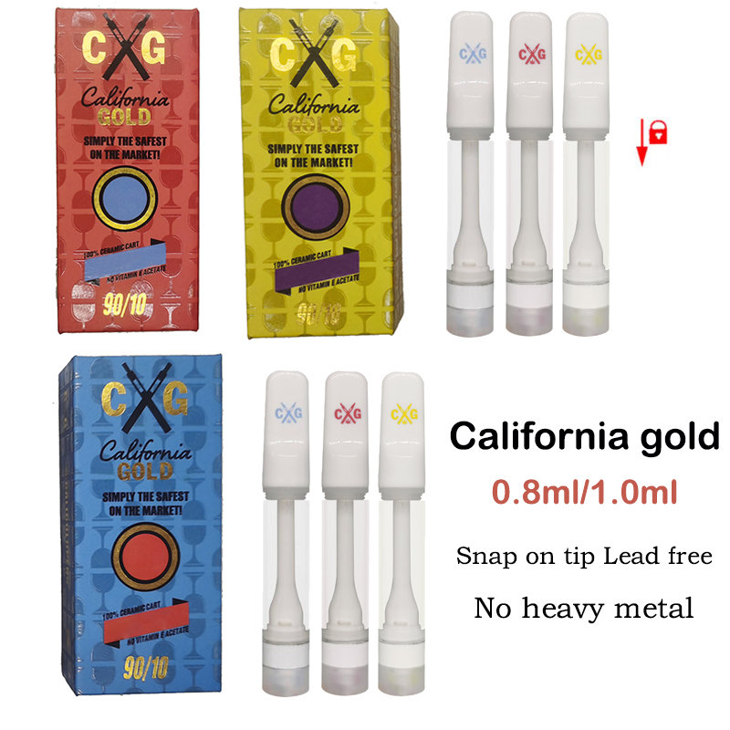 California Gold Cartridges Full Ceramic Vape Carts Atomizers 1ml 0.8ml Empty Vapes Pens 510 Thread Atomizer Cart Delta 8 Kits Glass Tank Magnetic boxes Packaging
California Gold Cartridges Full Ceramic Vape Carts Atomizers 1ml 0.8ml Empty Vapes Pens 510 Thread Atomizer Cart Delta 8 Kits Glass Tank Magnetic boxes Packaging