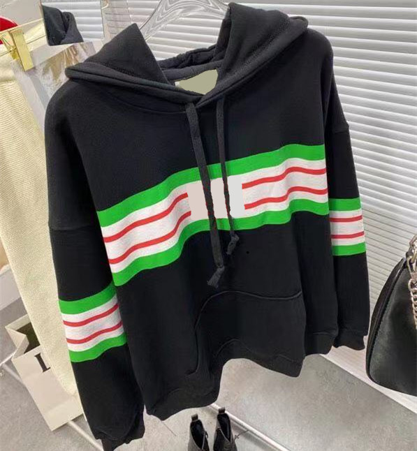 Mens sweater Womens sweater Interlocking red and green stripes G contrast printing hooded loose lazy autumn sweater hoodie 091, Black
Mens sweater Womens sweater Interlocking red and green stripes G contrast printing hooded loose lazy autumn sweater hoodie 091, Black