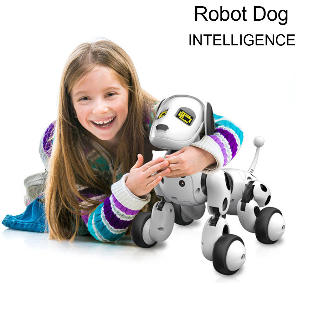 Electronics RobotsChild Holiday Best gift RC toys walking dog 2.4G Wireless Remote Control Smart Dog Electronic Pet Educational