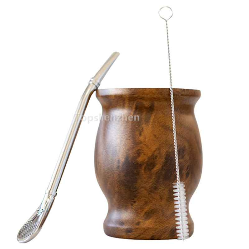 230ML 8oz Wooden Print Bombilla Yerba Mate Natural Gourd Tea Cup Set Double Walled Stainless Steel With Spoon and Cleaning Brush Heat Insulation Anti Scalding
230ML 8oz Wooden Print Bombilla Yerba Mate Natural Gourd Tea Cup Set Double Walled Stainless Steel With Spoon and Cleaning Brush Heat Insulation Anti Scalding
