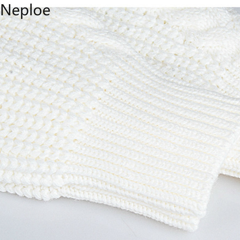 Neploe Knitted Cropped Women Sweaters Autumn Winter Long Sleeve Chic Pullovers Tops Ladies Casual Jumper Plus Size Sueter 4F999 210422