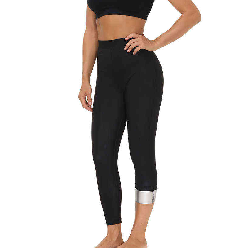 Sauna Sweat Pants for Women High Waist Slimming Sauna Shorts Compression Thermo Workout Exercise Body Shaper Thigh Trimmer Gym 211112