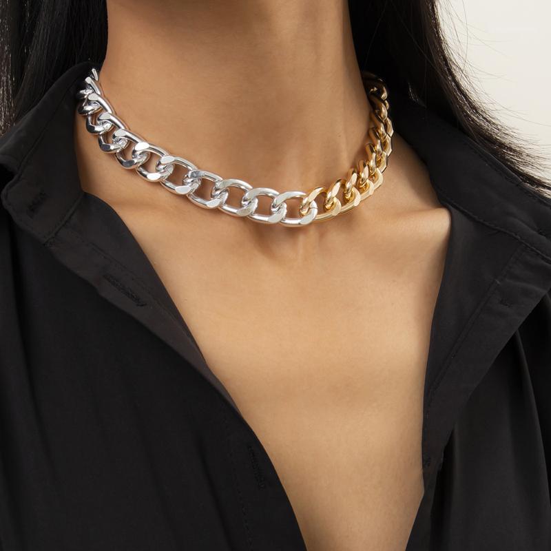 Chains Ghidbk Trendy Punk Thick Chain Necklace Vintage Geometric Hip-Hop Stitching Pattern Aluminum For Women Jewelry Gift
Chains Ghidbk Trendy Punk Thick Chain Necklace Vintage Geometric Hip-Hop Stitching Pattern Aluminum For Women Jewelry Gift