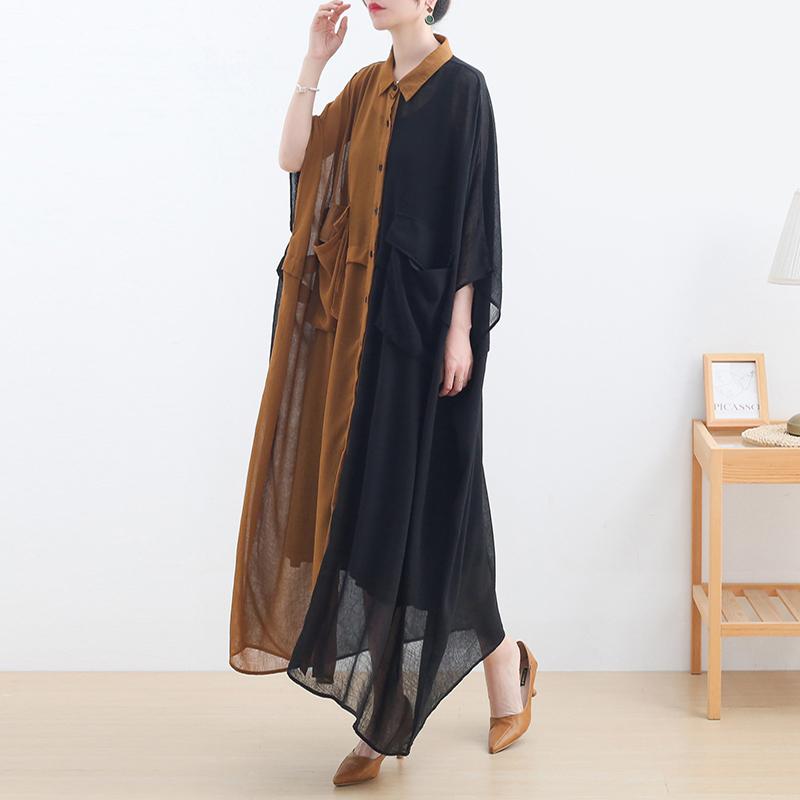 Casual Dresses Johnature Women Polyester Dress Solid Color Stitching O-Neck Long Sleeve Shirt 2021 Summer Button, Black with coffee
Casual Dresses Johnature Women Polyester Dress Solid Color Stitching O-Neck Long Sleeve Shirt 2021 Summer Button, Black with coffee