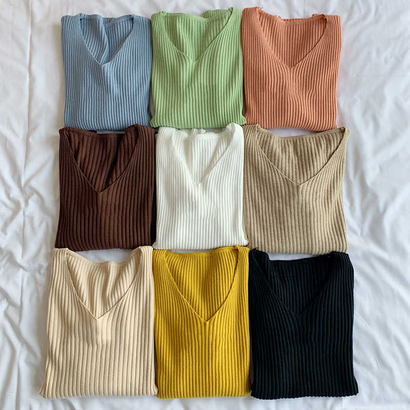 Basic B-neck Solid Autumn Winter Pullover Women Female Knitted Ribbed Sweater Slim Long Sleeve Badycon High Quality 211018