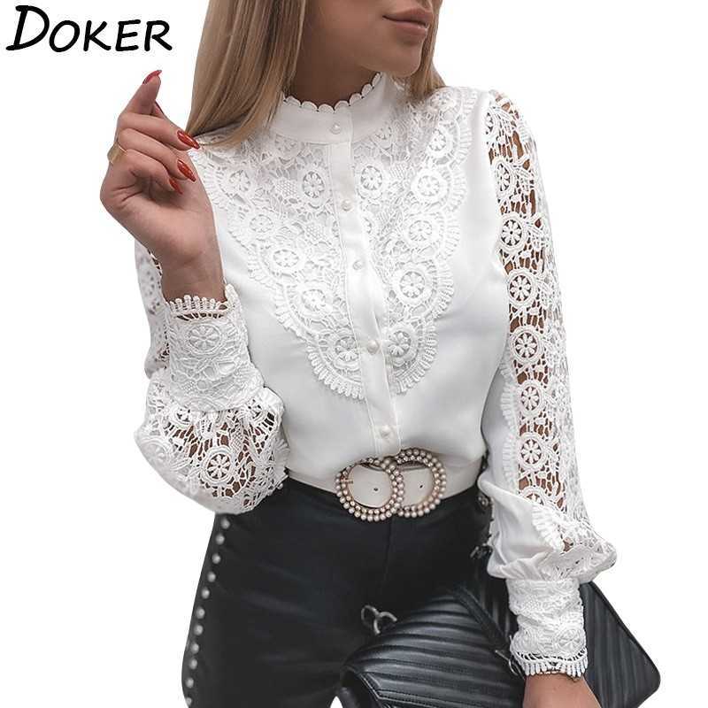 Office Blouse For Women Clothes Spring Fashion Lace Patchwork Long Sleeve Elegant Plus Size Shirts Ladies Tops And Blouses 210603, Stand collar
Office Blouse For Women Clothes Spring Fashion Lace Patchwork Long Sleeve Elegant Plus Size Shirts Ladies Tops And Blouses 210603, Stand collar
