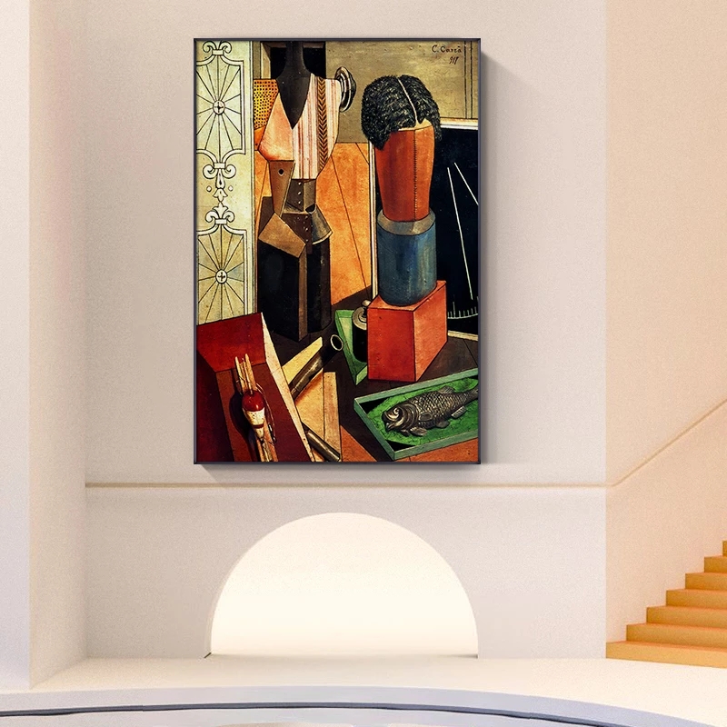 Abstract Vintage Creative Fishing Tools Canvas Painting Posters And Prints Decor Wall Art Pictures for Living Room Bedroom Aisle