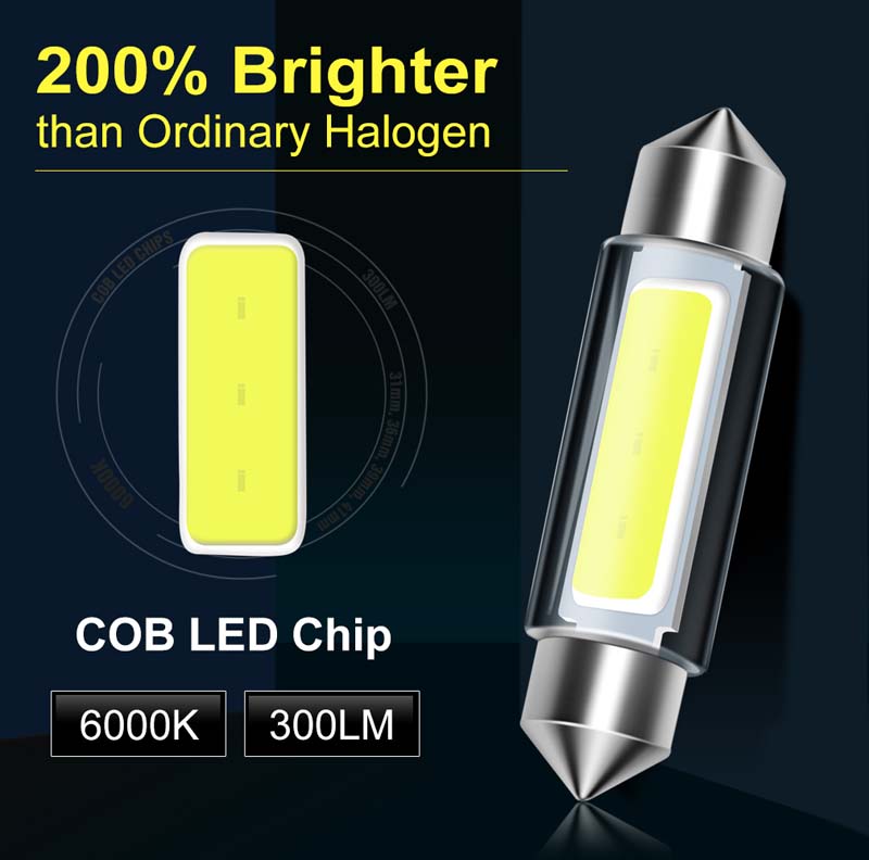 Vehicle Lights C5W C10W LED Bulb Canbus 31mm 36mm 39mm 41mm Festoon Lamps Car Interior Dome Reading License Plate Lamp 12V Auto White-Light 10Pcs/Set