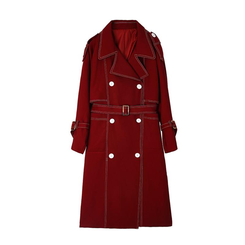 Women' Trench Coats Wine-red Coat For Women Elegant Fashion Korean Style Double Breasted Belted Loose Casual Long Windbreaker Outerwear 200, Burgundy
Women' Trench Coats Wine-red Coat For Women Elegant Fashion Korean Style Double Breasted Belted Loose Casual Long Windbreaker Outerwear 200, Burgundy