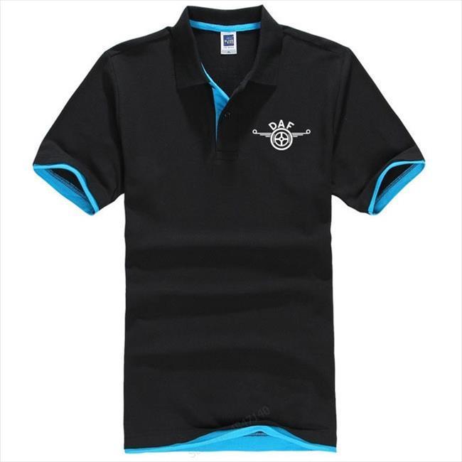 summer daf men polos shirt casual male colour short sleeve, White;black
