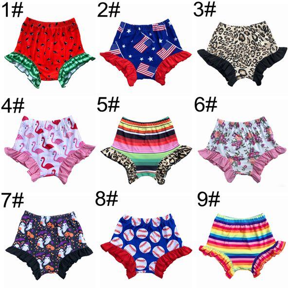 2022 baby girls shorts 4th of july bloomers newborn ruffle pp pants flamingo floral diaper covers little girls clothing toddler clothes n
