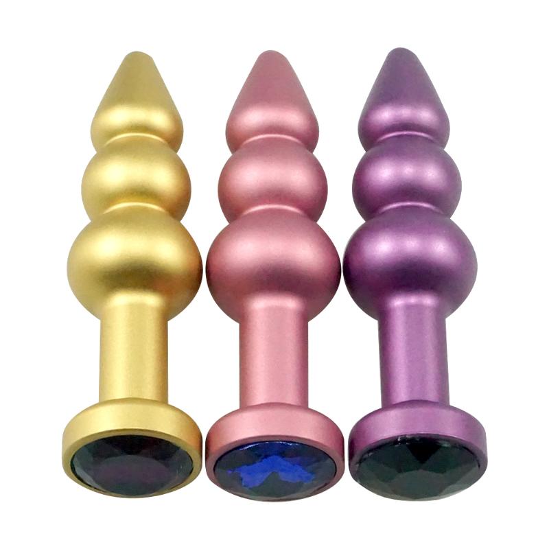 Sex Toys For Couples Length 106mm Colorful Metal Beads Anal BuPlug Jewel Fetish Bum Insert Women Men Adult Product