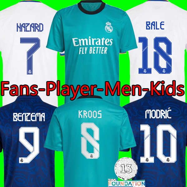21 22 Real Madrid soccer jersey BENZEMA BALE Camisetas de futbol ALABA KROOS ISCO 2021 2022 HAZARD MODRIC ASENSIO third top football shirt men kids kit uniforms
21 22 Real Madrid soccer jersey BENZEMA BALE Camisetas de futbol ALABA KROOS ISCO 2021 2022 HAZARD MODRIC ASENSIO third top football shirt men kids kit uniforms