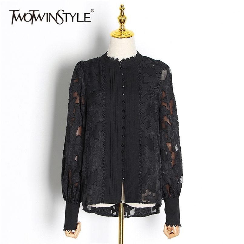 White Patchwork Shirt For Women Stand Collar Lantern Long Sleeve Casual Blouse Female Fashion Clothing 210524, Black
White Patchwork Shirt For Women Stand Collar Lantern Long Sleeve Casual Blouse Female Fashion Clothing 210524, Black
