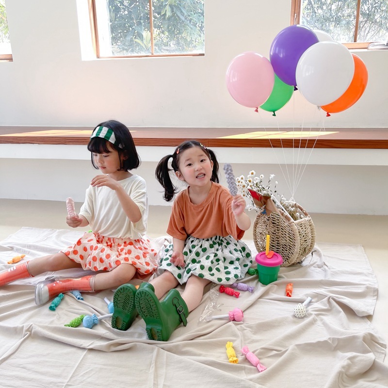 Summer girls fashion dot Ruffled lantern skirt Kids cute cool bubble baby girl casual clothes 210508