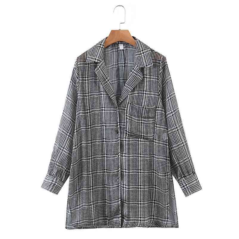 Casual mid-long Loose plaid Shirts Oversize Tops Ladies Fashion Long Sleeve Single Breasted Turn-down Collar Blouse shirt 210524, Gray
Casual mid-long Loose plaid Shirts Oversize Tops Ladies Fashion Long Sleeve Single Breasted Turn-down Collar Blouse shirt 210524, Gray