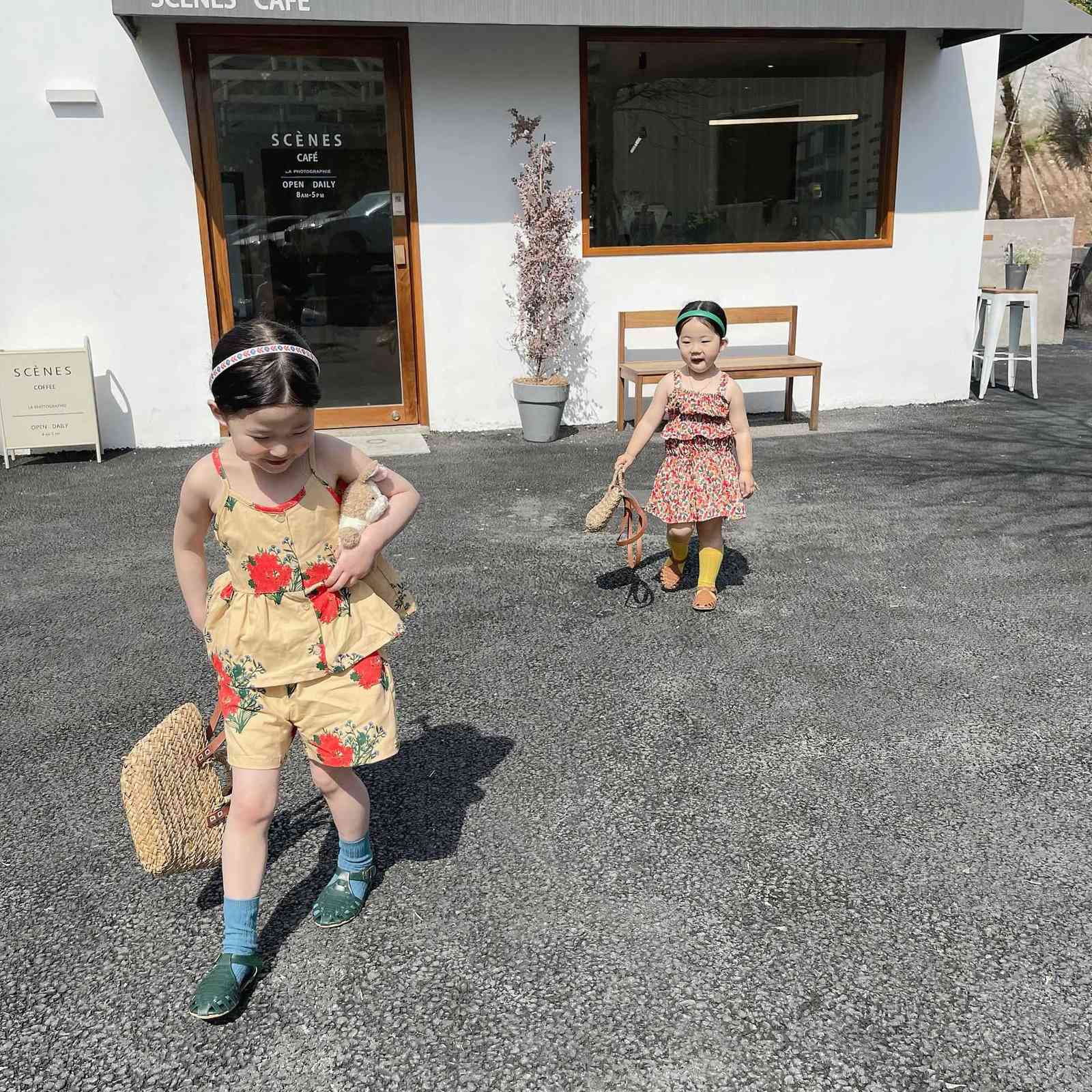 Lovely Girls Summer Print Outfit Cotton 2 Pcs Clothes Set for Kids Boutique Clothing Wholesale Chill Sets 2 Piece 210529