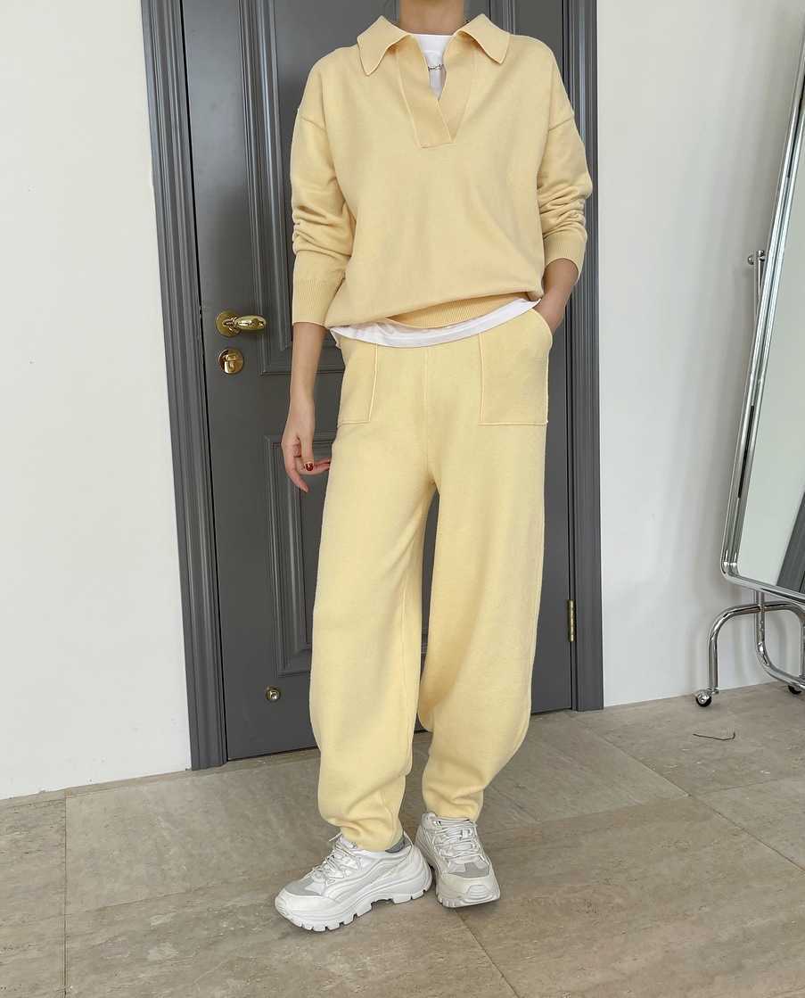 woman cashmere warm soft wool sweatshort from set loveMODA 210910