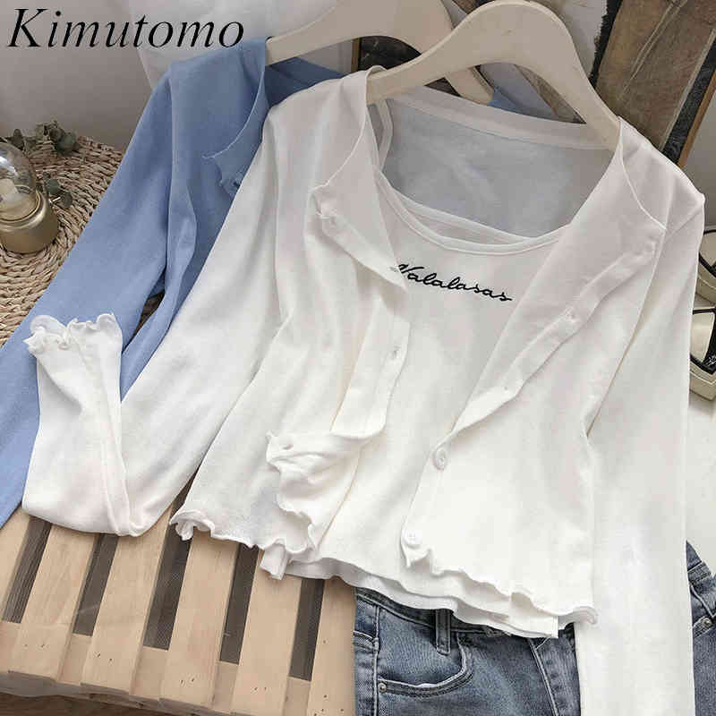 Kimutomo Summer Women Suit Korean Letter Embroidered Sling Long-sleeved Cardigan Top Women Fashion Two-piece Set 210521, White
Kimutomo Summer Women Suit Korean Letter Embroidered Sling Long-sleeved Cardigan Top Women Fashion Two-piece Set 210521, White