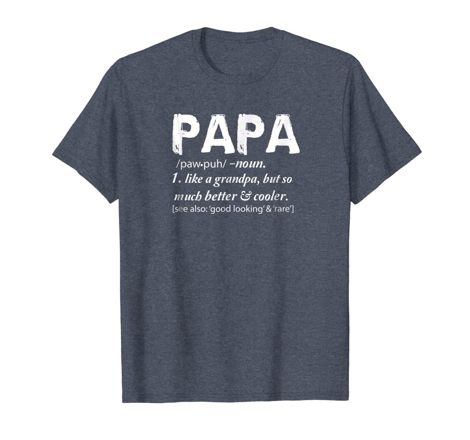 definition papa t-shirt father's day gift shirt, White;black