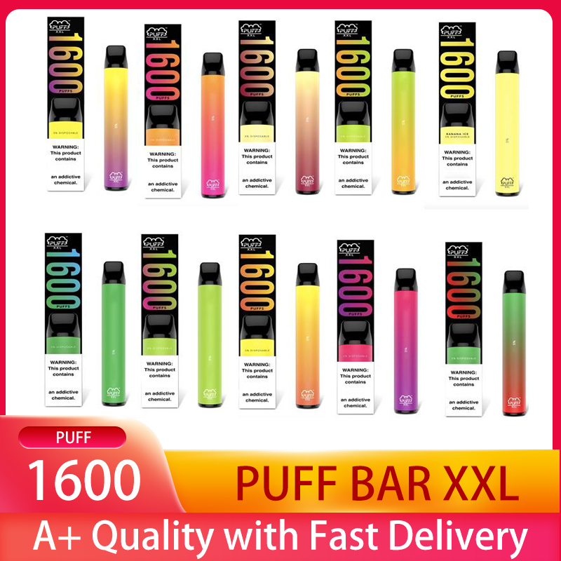 PUFF XXL 1600 Puffs E Cigarettes Disposable Vapes Pod Device 39 Colors 1000mah Battery 6.5ml Tank PK BangXXL Air Bar Plus Kits Stick Portable Vape Gunnpod Elf Hyppe
PUFF XXL 1600 Puffs E Cigarettes Disposable Vapes Pod Device 39 Colors 1000mah Battery 6.5ml Tank PK BangXXL Air Bar Plus Kits Stick Portable Vape Gunnpod Elf Hyppe