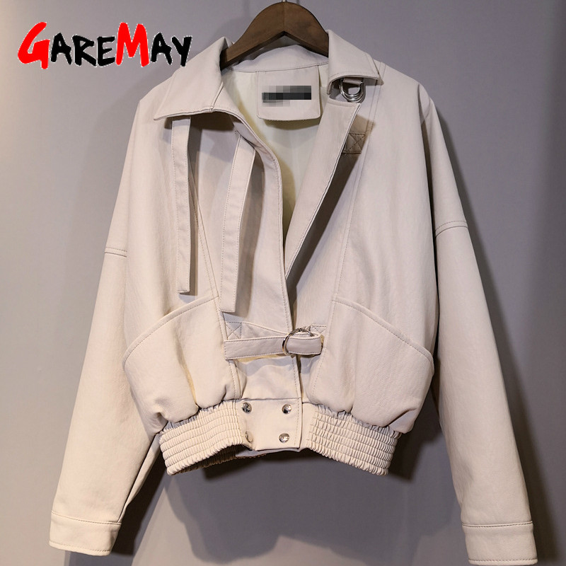 Autumn Women Faux Leather Jacket Fashion Streetwear Zipper Casual PU Coat Soft Solid Loose Biker Motorcycle Jackets 210428
