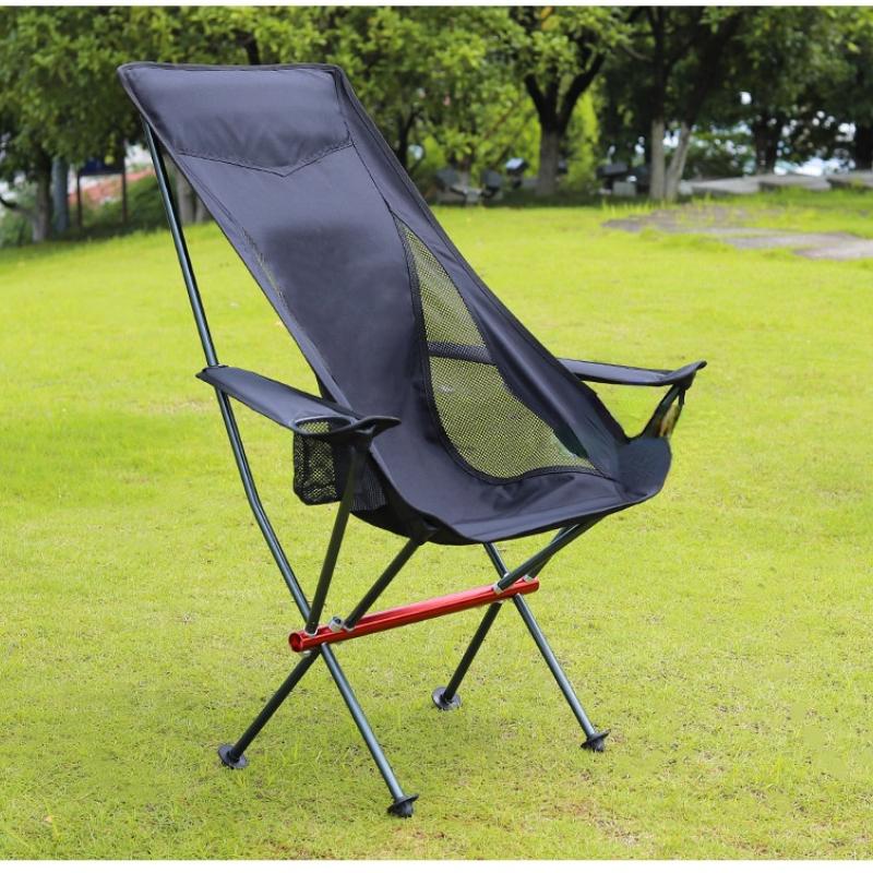 

Camp Furniture Outdoor Folding Chairs Portable Backrest Field Beach Heightened Moon Chair Ultra-light Camping Garden Fishing