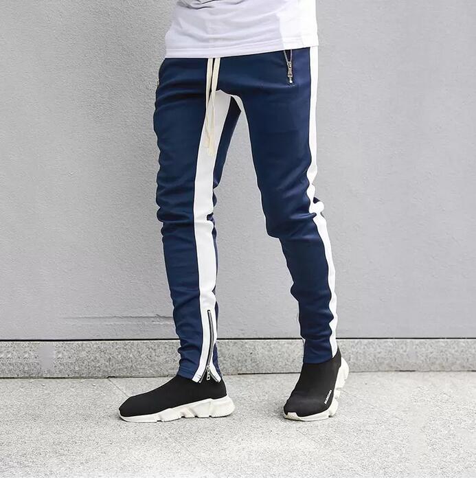 Mens Track Pants NEW Fashion Hip Hop Fitness Streetwear Trousers Men Striped Jogger Skinny Joggers Sweatpants Pantalon Homme