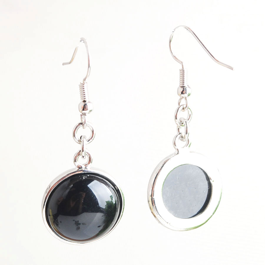 WOJIAER Women Dangle Hook Earring Natural Tigers Eye Agate Crystal Round Gem Stone Drop Earrings Beads Healing Jewellery BR804