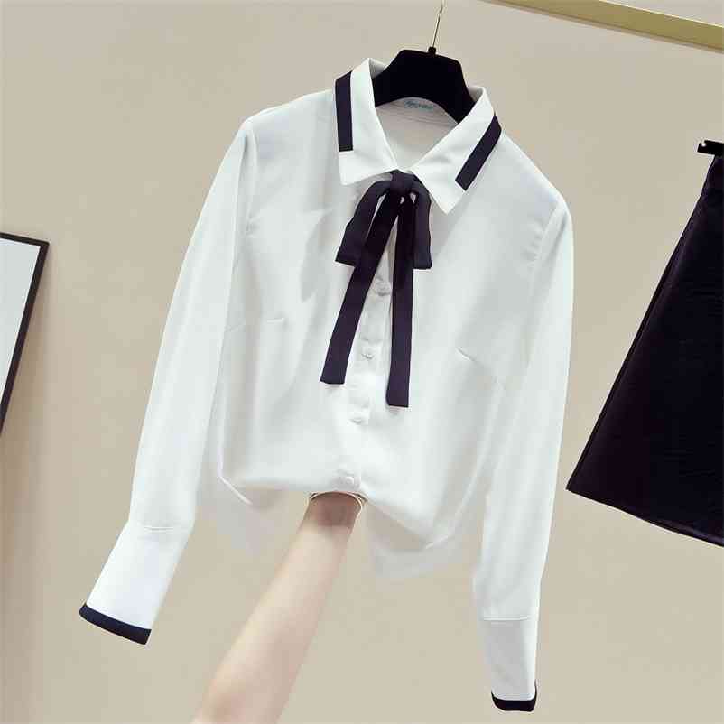 Autumn Women's Turn Down Collar Long Sleeves Bow Shirts Students Girls Ladies Shirt Blouse Tops A3671 210519, White
Autumn Women's Turn Down Collar Long Sleeves Bow Shirts Students Girls Ladies Shirt Blouse Tops A3671 210519, White