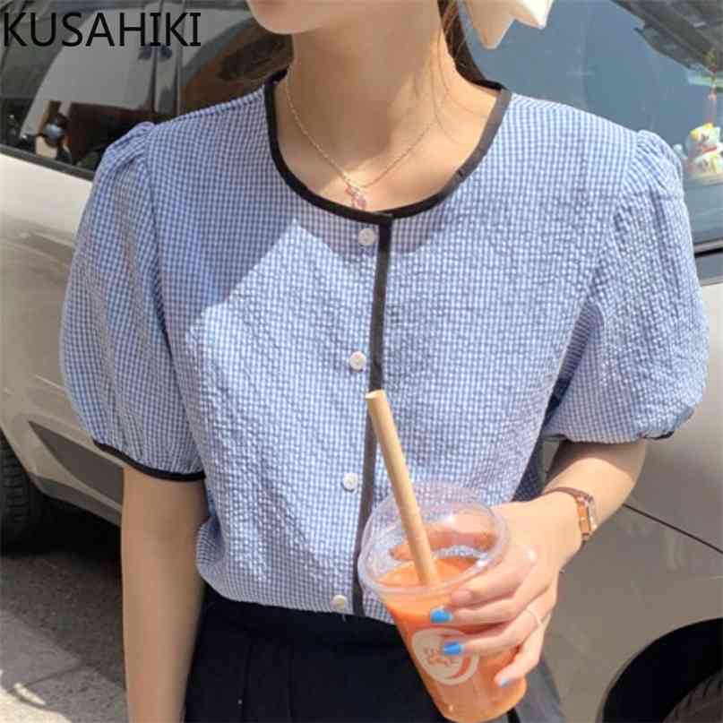 Puff Sleeve Plaid Blouses Causal O-neck Single Breasted Woman Shirts Summer Sweet Blusas Mujer De Moda 6J621 210603, Black
Puff Sleeve Plaid Blouses Causal O-neck Single Breasted Woman Shirts Summer Sweet Blusas Mujer De Moda 6J621 210603, Black