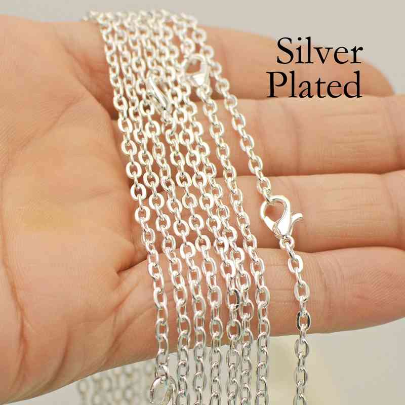 50 Pcs - 18/24/30 Inches Silver Plated Women, Wholesale Cable Chain Oval Link Rolo Necklaces for Jewelry Making
50 Pcs - 18/24/30 Inches Silver Plated Women, Wholesale Cable Chain Oval Link Rolo Necklaces for Jewelry Making