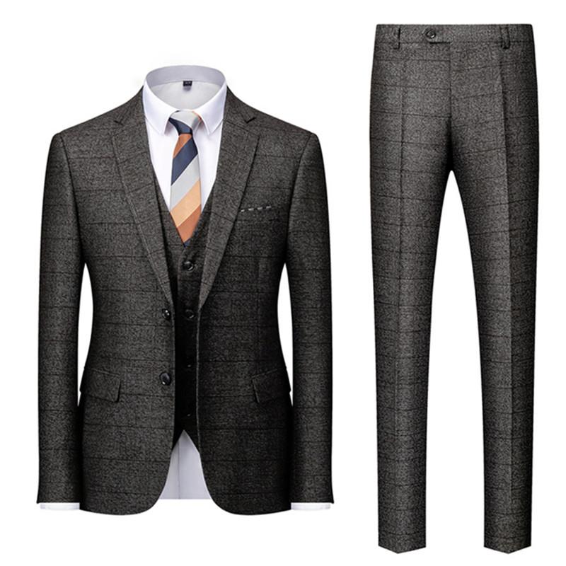 Men's Suits & Blazers Brand Gray Plaid Suit For Men 2021 Fashion Slim Fit Three Piece Wedding Dress Formal Business Casual Man, As picture
Men's Suits & Blazers Brand Gray Plaid Suit For Men 2021 Fashion Slim Fit Three Piece Wedding Dress Formal Business Casual Man, As picture