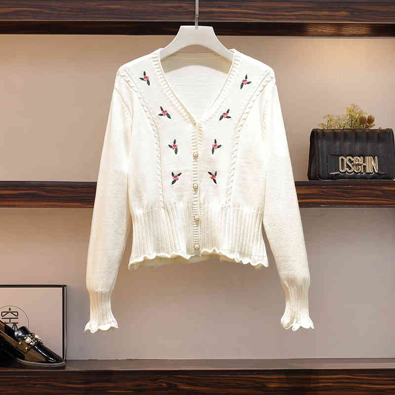 Fashion women's sweater autumn and winter all-match embroidery top long sleeve cardigan small coat 210520, Milky white
Fashion women's sweater autumn and winter all-match embroidery top long sleeve cardigan small coat 210520, Milky white