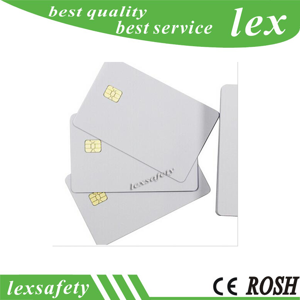 100PCS LOT white Contact Smart IC Blank FM4442 chip pvc card with 4442 Chip 4442 Cards for Printer
