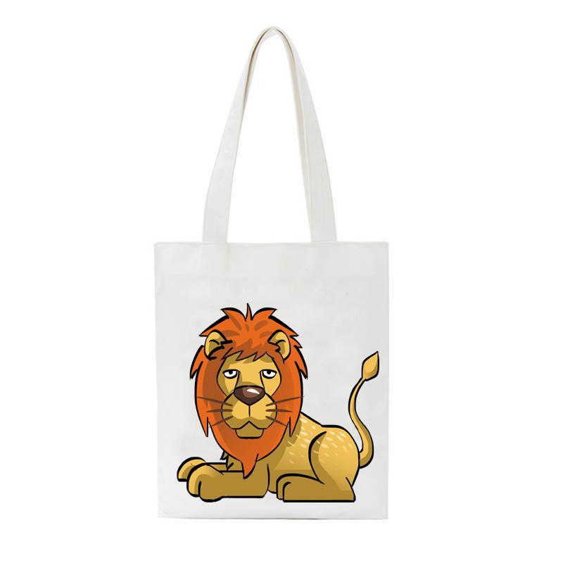 Shopping Bags Cartoon Lion Women Foldable Canvas Shoulder Bag Big Capacity Schoolgirl Reusable Tote Fashion Casual HandBag, A950
Shopping Bags Cartoon Lion Women Foldable Canvas Shoulder Bag Big Capacity Schoolgirl Reusable Tote Fashion Casual HandBag, A950